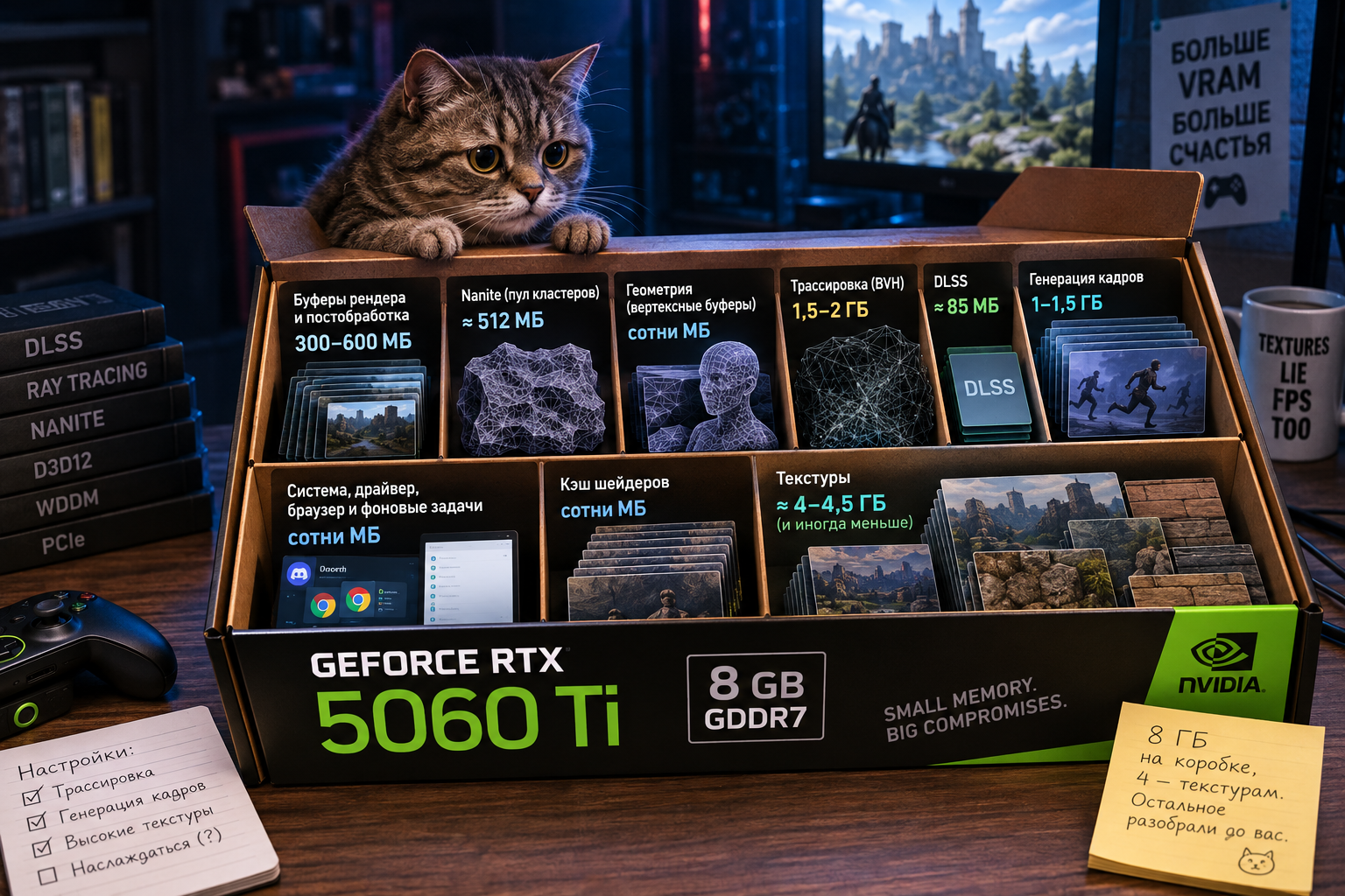 Котик грустит из-за нехватки VRAM